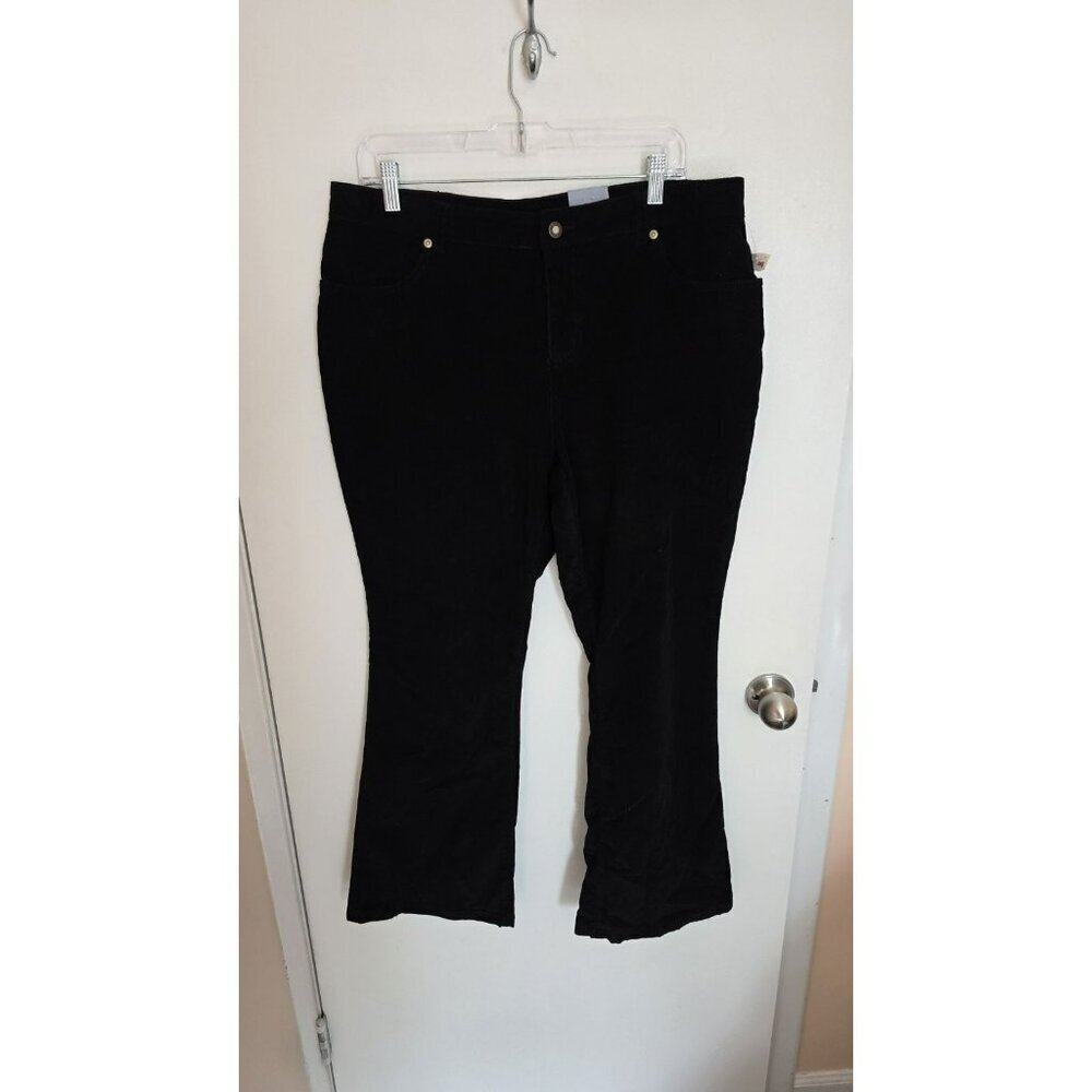 Classic Elements Corduroy Pants Womens 16P Black NWT Academia Minimalist Y2K